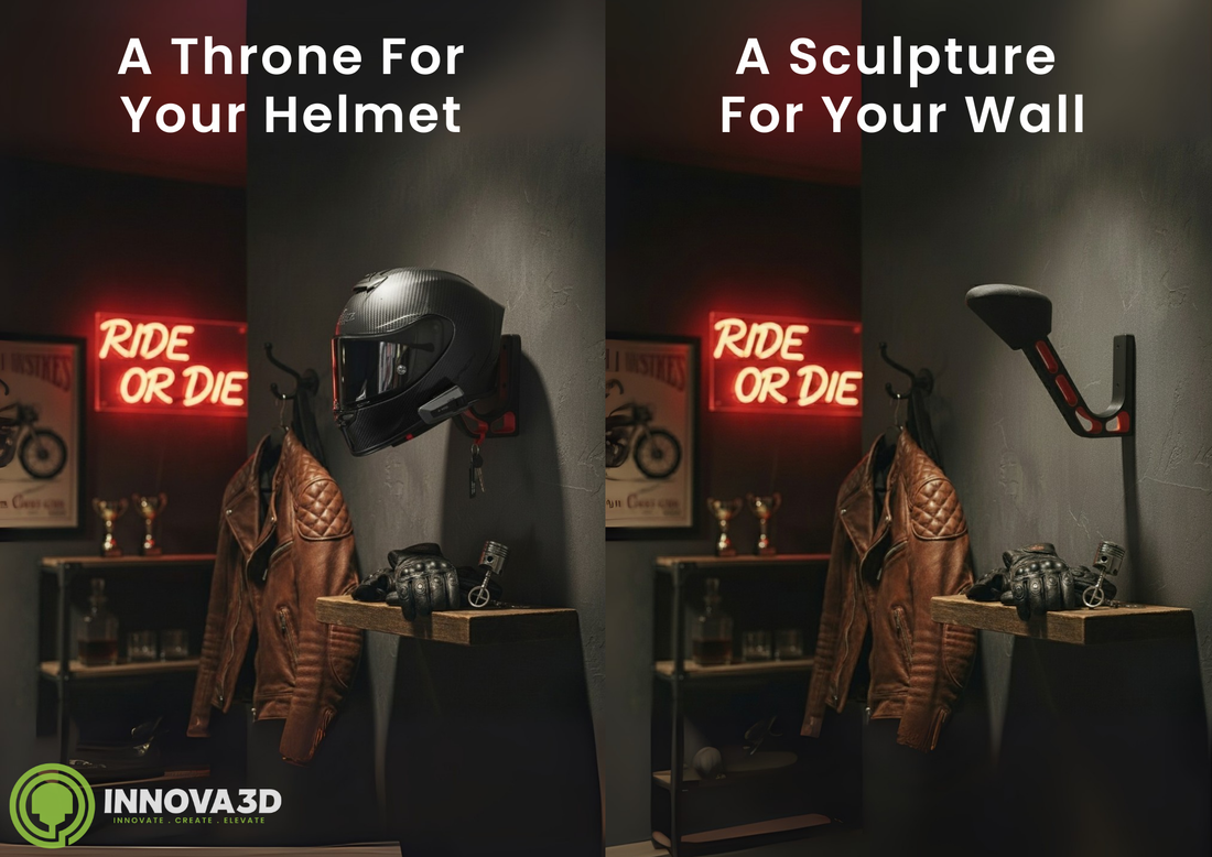 Premium Helmet Stand & Jacket Holder - Wall Mounted Motorcycle Gear Organizer | Stylish, Space-Saving
